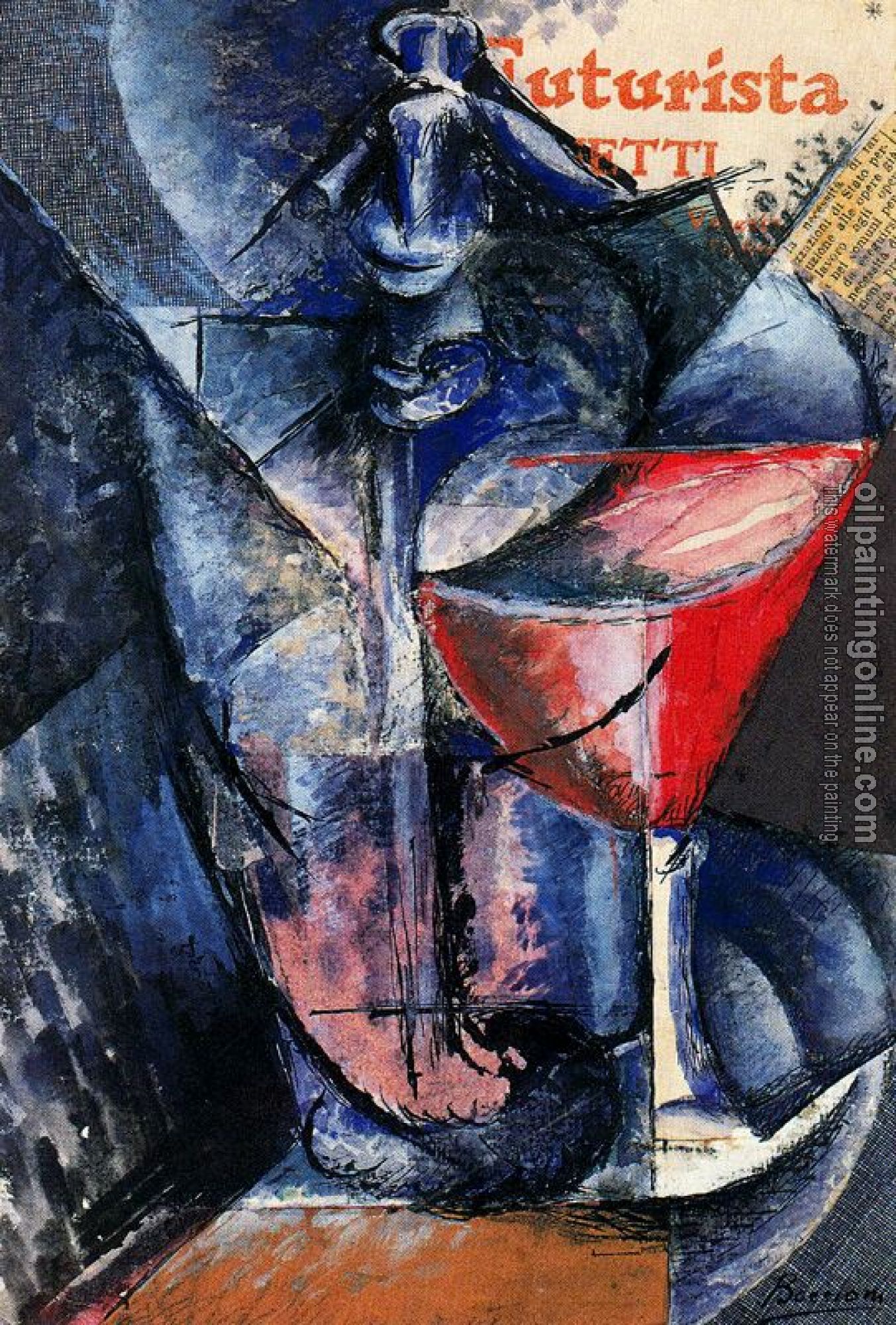Umberto Boccioni - Still Life with Glass and Syphon
